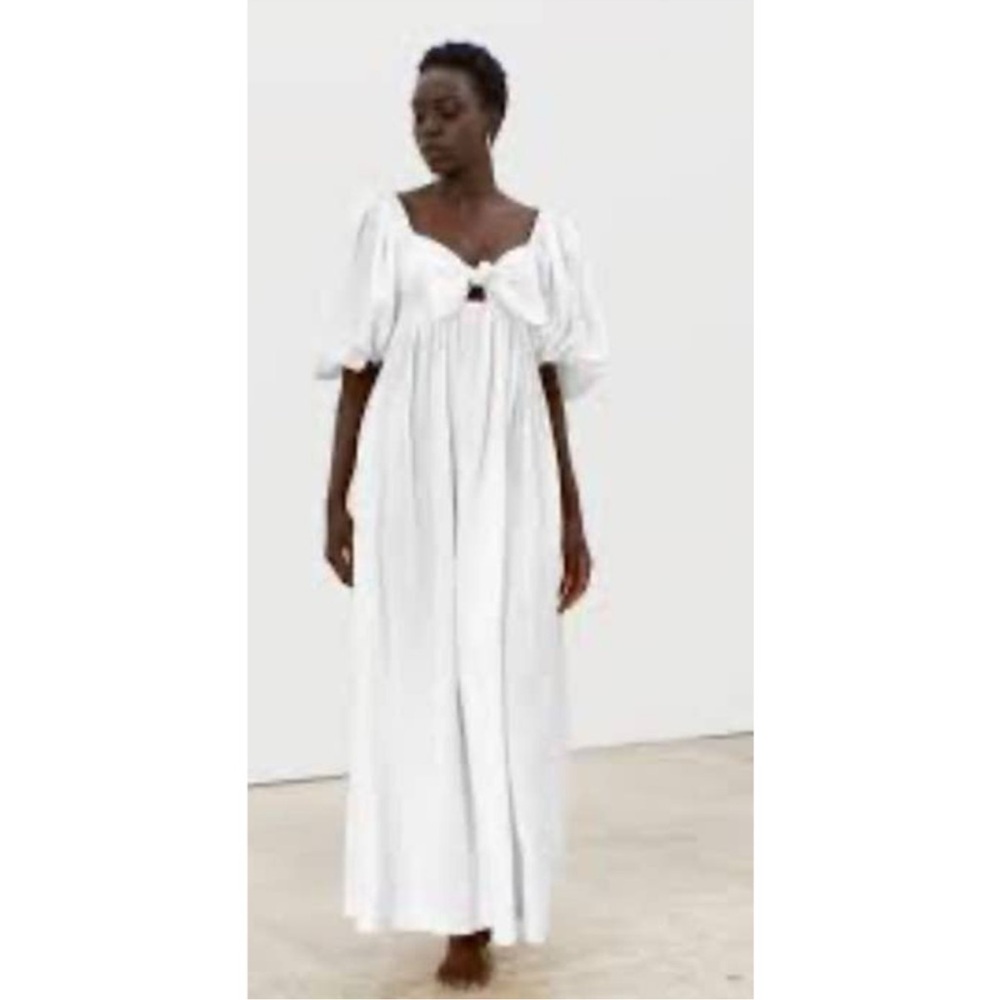 Mara Hoffman Swim White Puff Sleeve Dress